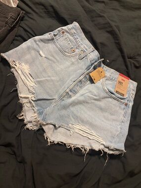 Levi's Light Blue Distressed Cutoff Jean Shorts